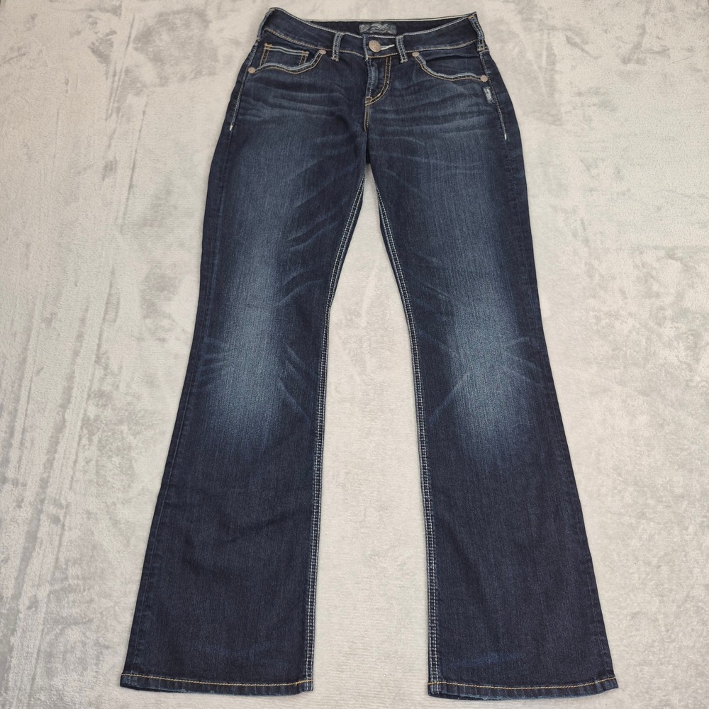 Silver Jeans Natsuki Bootcut Jeans Dark Wash Stretch Womens 28 L31 L95455SSR392